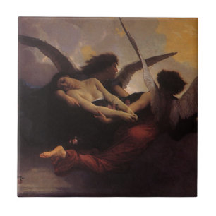 En själ förd till himlen av Bouguereau Kakelplatta
