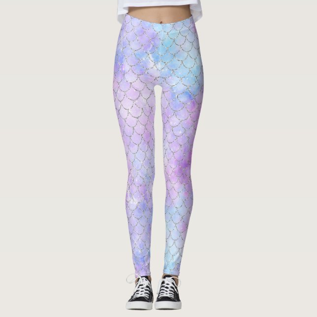 En sjöjungfru Galaxy Series Design 1  Leggings (Framsida)