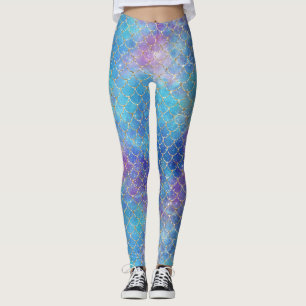En sjöjungfru Galaxy Series Design 9 Leggings