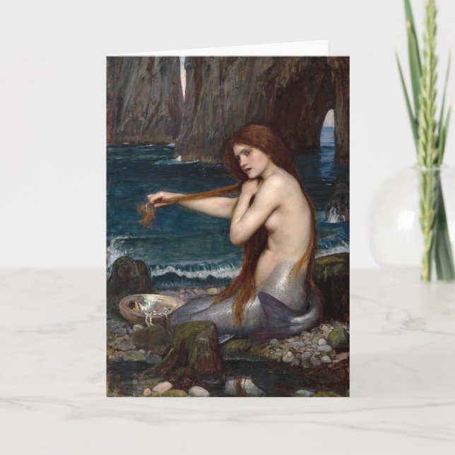 En Sjöjungfru | John William Waterhouse Kort (Framsida)