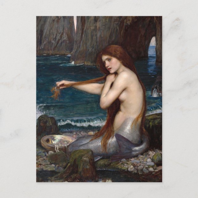En Sjöjungfru | John William Waterhouse Vykort (Framsida)