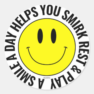 En sjömil Lycklig Smilie Sticker per dag Runt Klistermärke