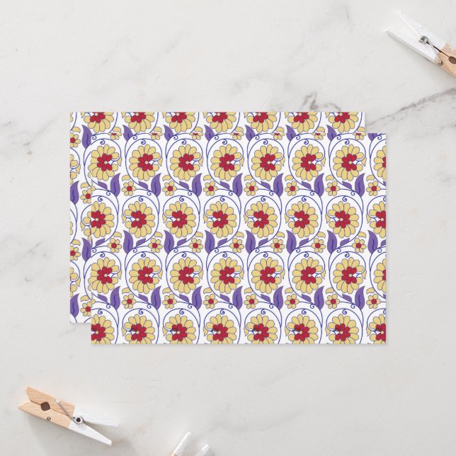 En sjudande design med gult och orange inbjudningar (Fram/Back In Situ)