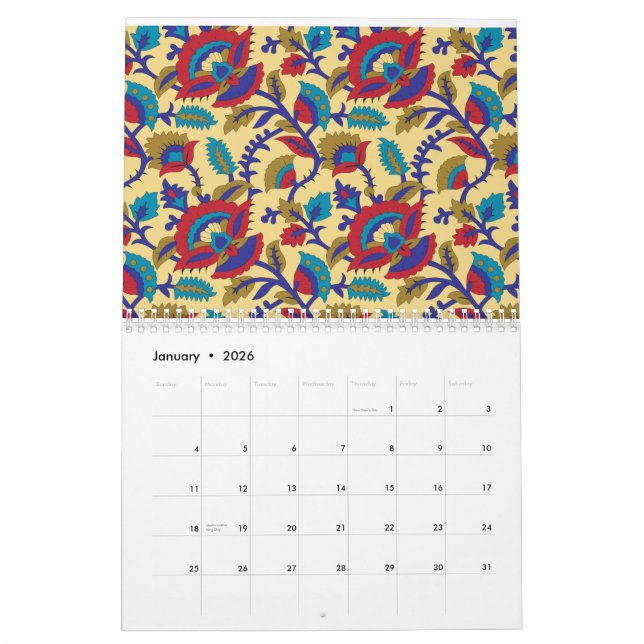 En sjudande konst av textilmaterial, biet, med fet kalender (Jan 2026)