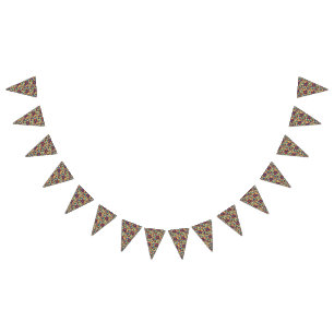 En sjudande konst av textilmaterial, biet, med fet vimplar