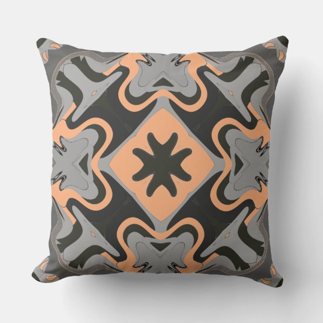 En sjudande multifärgad av klassisk väv i mönster kudde (Framsida)