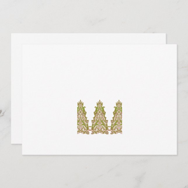 En sjudande, symmetrisk blommigt med färgton inbjudningar (Fram/baksida)