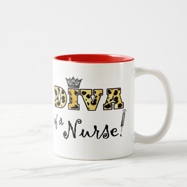 "En sjukas DIVA!" Två-tonkaffe Mugg (Höger)