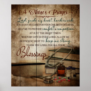 En sjuksköterskas Prayer - inspiration och motivat Poster