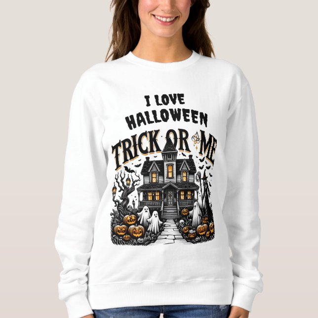 En skämtkväll med spöken och pumpor i oktober t shirt (Framsida)