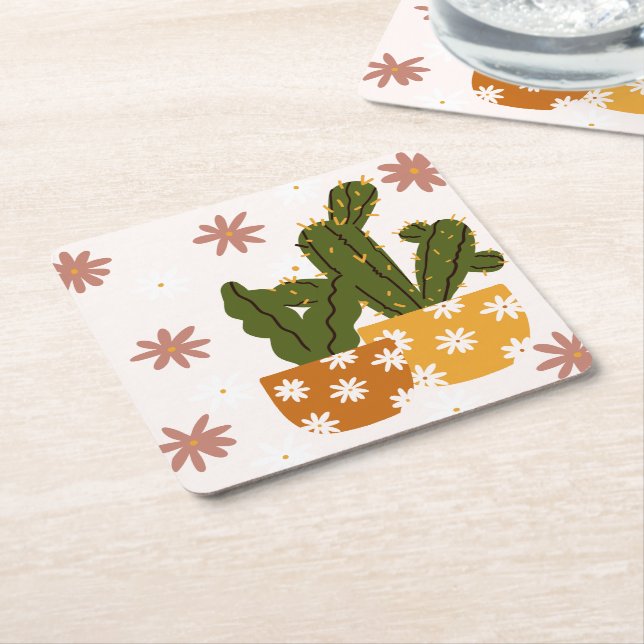 En skandinavisk konst utan sjölösa Mönster Underlägg Papper Kvadrat (Vinklad)