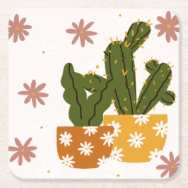 En skandinavisk konst utan sjölösa Mönster Underlägg Papper Kvadrat