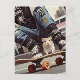 En skateboardhamster i Retro-segmentet i staden Vykort