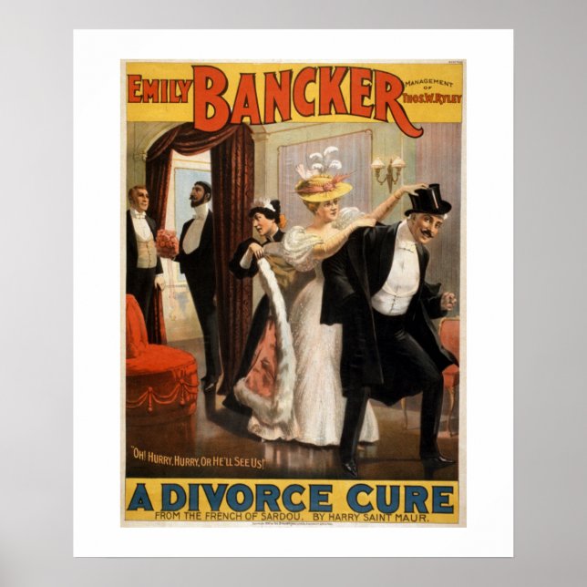 En skilsmässokursteater Poster Vintage. (Framsidan)