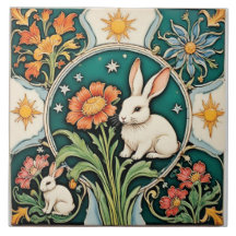 En skiva med två harar