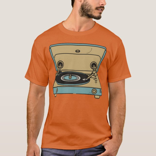 En skivspelare retro t shirt (Framsida)