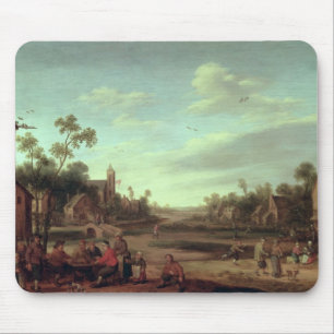 En skogsbevuxen flod landskap, 1646 musmatta