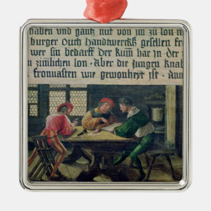 En skolalärare julgransprydnad metall