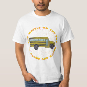 En skolbuss hjul t-shirt