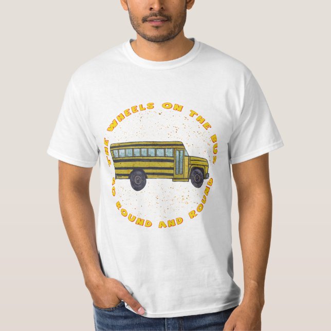 En skolbuss hjul t-shirt (Framsida)