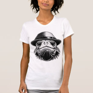 En sköldpadda med hatt, ett klassiskt utseende t shirt