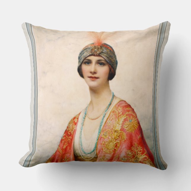 En skönhet i Östra Costume av William Wontner Kudde (Framsida)