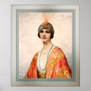 En skönhet i Östra Costume av William Wontner Poster