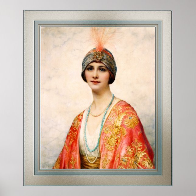 En skönhet i Östra Costume av William Wontner Poster (Framsidan)