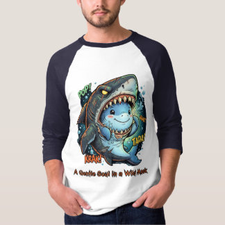 En skonsjäl i en vild mask Söt haj T Shirt