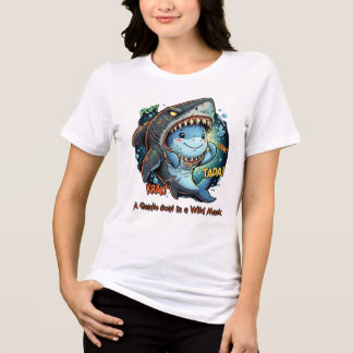 En skonsjäl i en vild mask Söt haj T Shirt