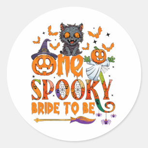 En skräckbrud att vara rolig Halloween brud att va Runt Klistermärke