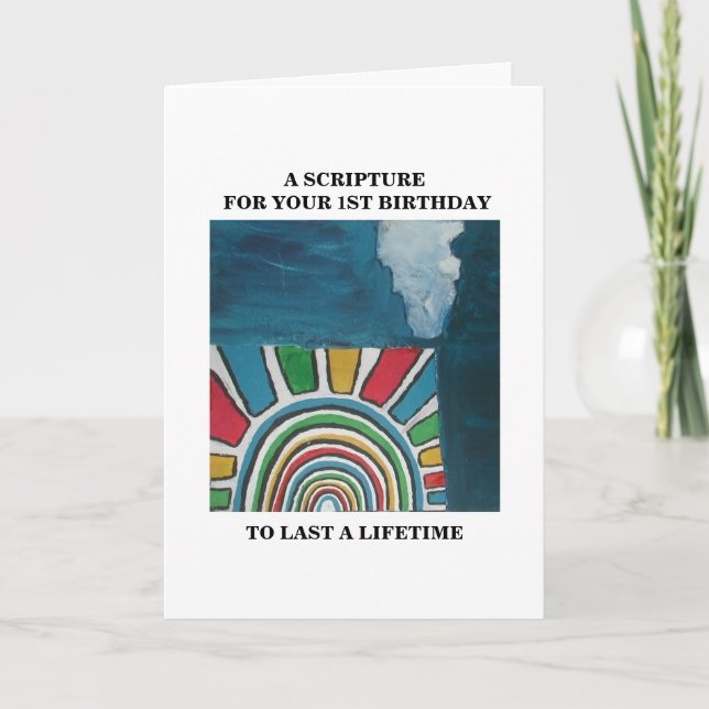 EN SKRIPTUR FÖR DIN FÖRSTA BIRTHDAY KORT (Framsida)