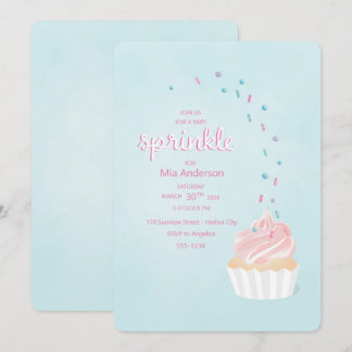 En skrynklingsinbjudan till baby med cupkaka inbjudningar