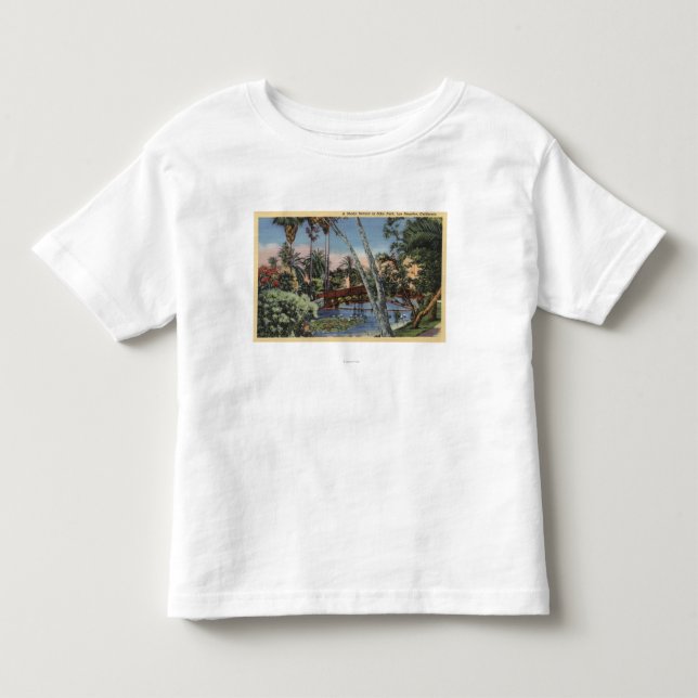 En skuggig reträtt ekar in parkerar t-shirt (Framsida)