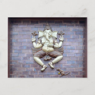 En skulptur av den hinduiska guden Ganesha Vykort