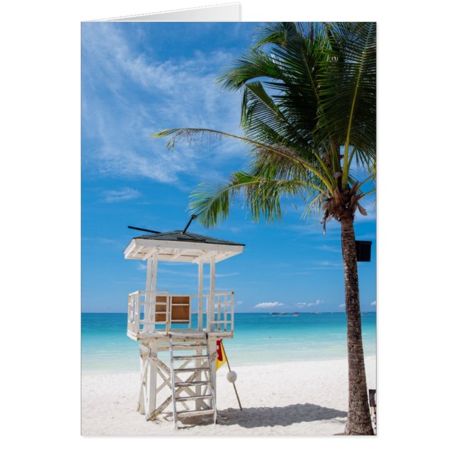 En skyddspost | Vitstrand, Boracay Hälsningskort (Framsidan)