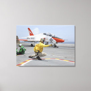En skytt ombord hangarfartyget canvastryck