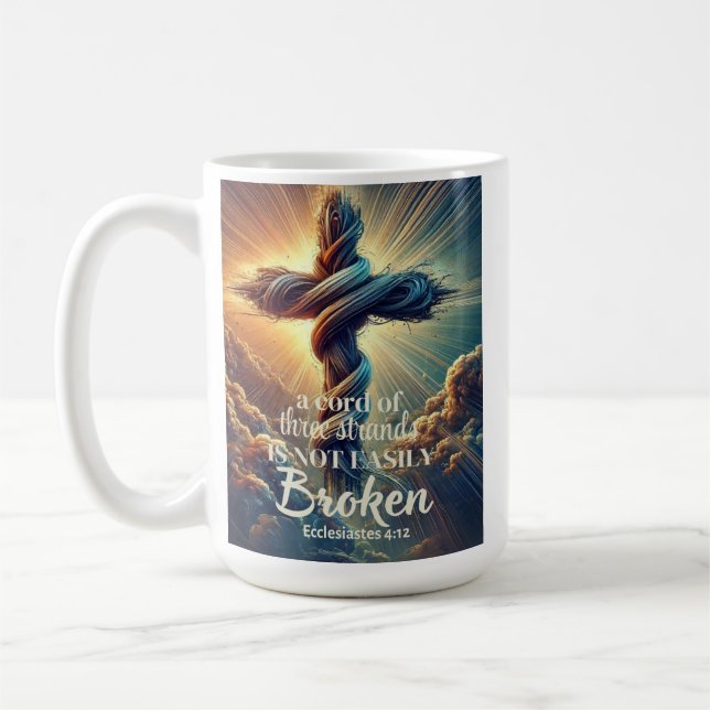 "En sladd med tre band" Ecclesiastes 4:12 Kaffemugg (Vänster)