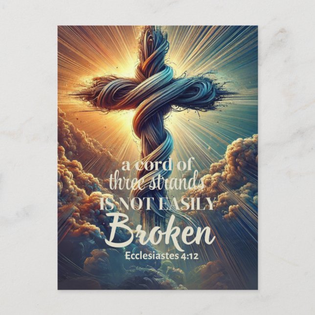 "En sladd med tre band" Ecclesiastes 4:12 Vykort (Framsida)