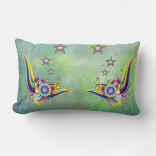 En slående akvamarinabstrakt lumbarkudde