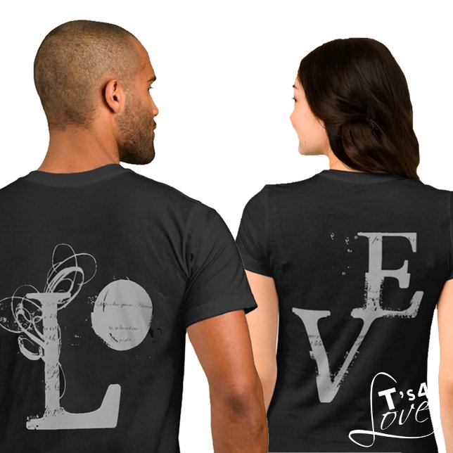 En Slam dunk för Kärlek! Par Matchning T Shirt (LO + VE Matching Couples T-Shirts – A Slam Dunk for Love! Shirts sold separate.)
