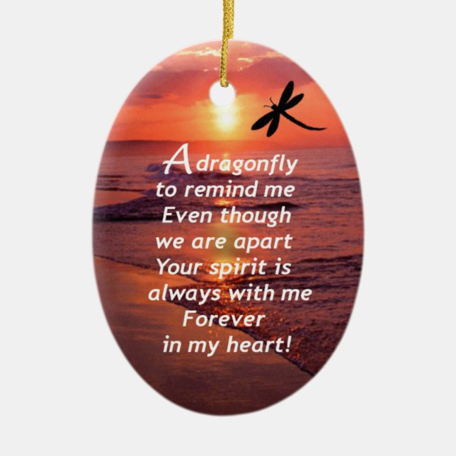 En slända som påminner mig julgransprydnad keramik (Framsidan)