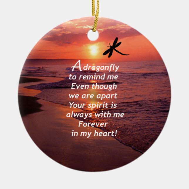 En slända som påminner mig julgransprydnad keramik (Framsidan)