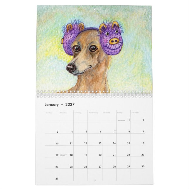 En slank hundårskalender kalender (Jan 2027)