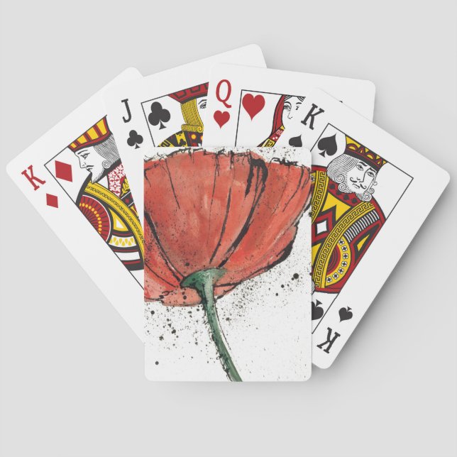 En sluten blomma på en vit bakgrund spel kort (Baksidan)