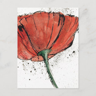 En sluten blomma på en vit bakgrund vykort