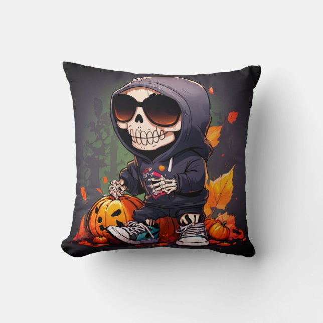 En slutfylld Halloween-teckenbild Säsong Kudde (Framsida)