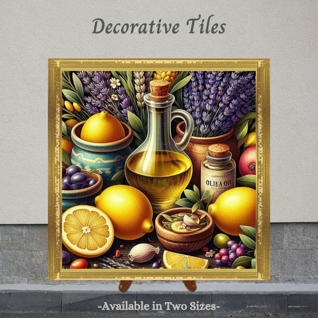 En smaksättning av Italien, Sida vid sida Kakelplatta (Italian inspired decorative tile. Perfect tile to display in the kitchen.)