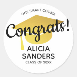 En smart Cookie Grattis till examen Runt Klistermärke