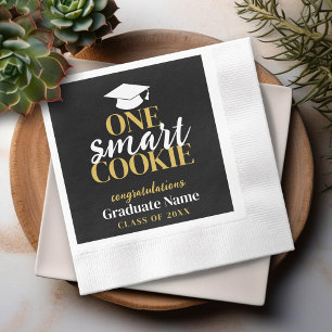 En smart cookie - Modern Black Guld Studenten Pappersservett